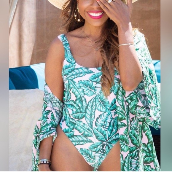 Kenny Flowers Other - Tropical Leaf Print Swimsuit Kenny Flowers Beverly Hills classic. NWOT